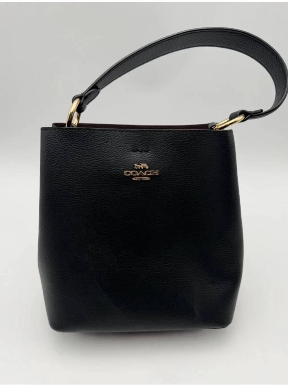 🌸 CHIC COACH BLACK PEBBLE  TOWN BUCKET BAG - Picture 5 of 6